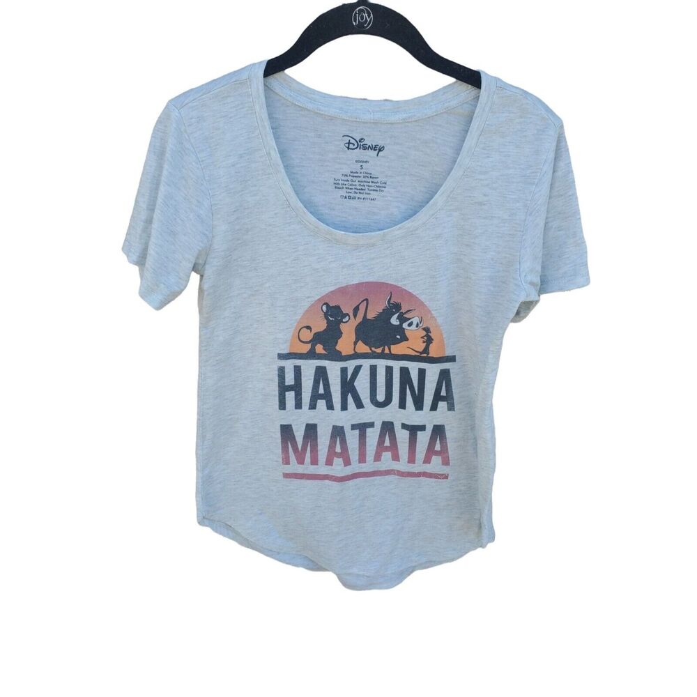 Disney T Shirt Small Womens Short Sleeve Grey Hakuna Matata The Lion King